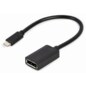 Gembird A-CM-DPF-02 adaptador de cable de vídeo 0,15 m USB Tipo C DisplayPort Negro