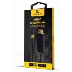 Gembird A-CM-HDMIM-01 adaptador de cable de vídeo 2 m USB Tipo C HDMI Negro