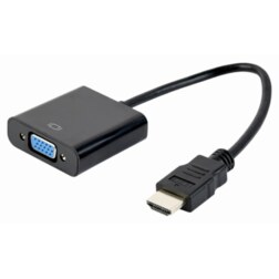 Gembird A-HDMI-VGA-04 adaptador de cable de vídeo 0,15 m VGA (D-Sub) HDMI tipo A (Estándar) Negro