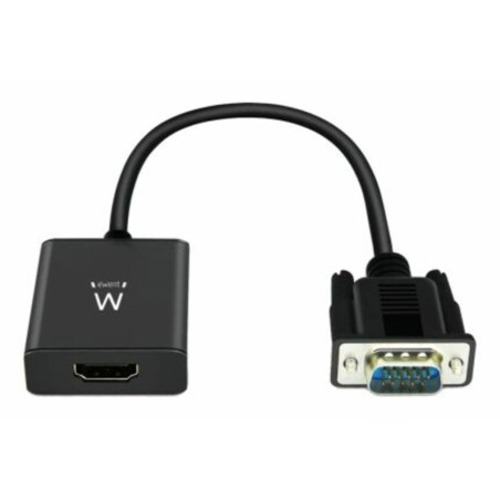 Ewent EW9866 adaptador de cable de vídeo 0,202 m VGA (D-Sub) HDMI + 3.5mm Negro