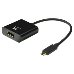 Ewent EW9825 adaptador de cable de vídeo 0,15 m USB Tipo C DisplayPort Negro