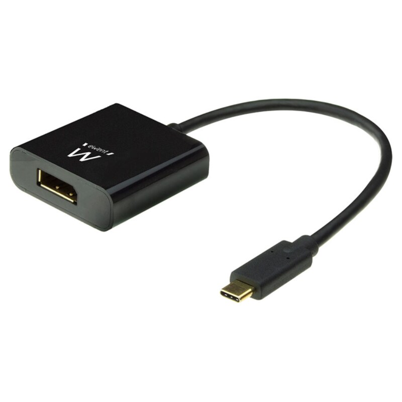Ewent EW9825 adaptador de cable de vídeo 0,15 m USB Tipo C DisplayPort Negro