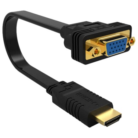 Ewent EW9869 adaptador de cable de vídeo 0,15 m HDMI tipo A (Estándar) VGA (D-Sub) Negro