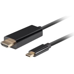 Lanberg CA-CMHD-10CU-0030-BK adaptador de cable de vídeo 3 m USB Tipo C HDMI
