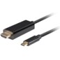 Lanberg CA-CMHD-10CU-0030-BK adaptador de cable de vídeo 3 m USB Tipo C HDMI
