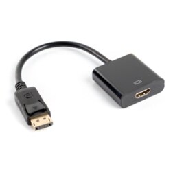 Lanberg AD-0009-BK adaptador de cable de vídeo 0,1 m DisplayPort HDMI tipo A (Estándar) Negro