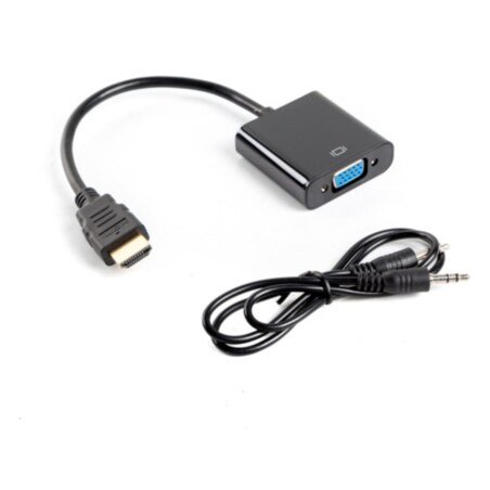 Lanberg AD-0017-BK adaptador de cable de vídeo 0,2 m VGA (D-Sub) HDMI tipo A (Estándar) Negro