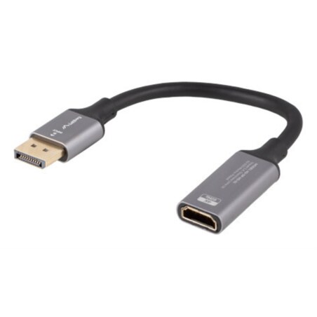 Lanberg AD-DP-HD-02 adaptador de cable de vídeo 0,2 m DisplayPort HDMI Plata