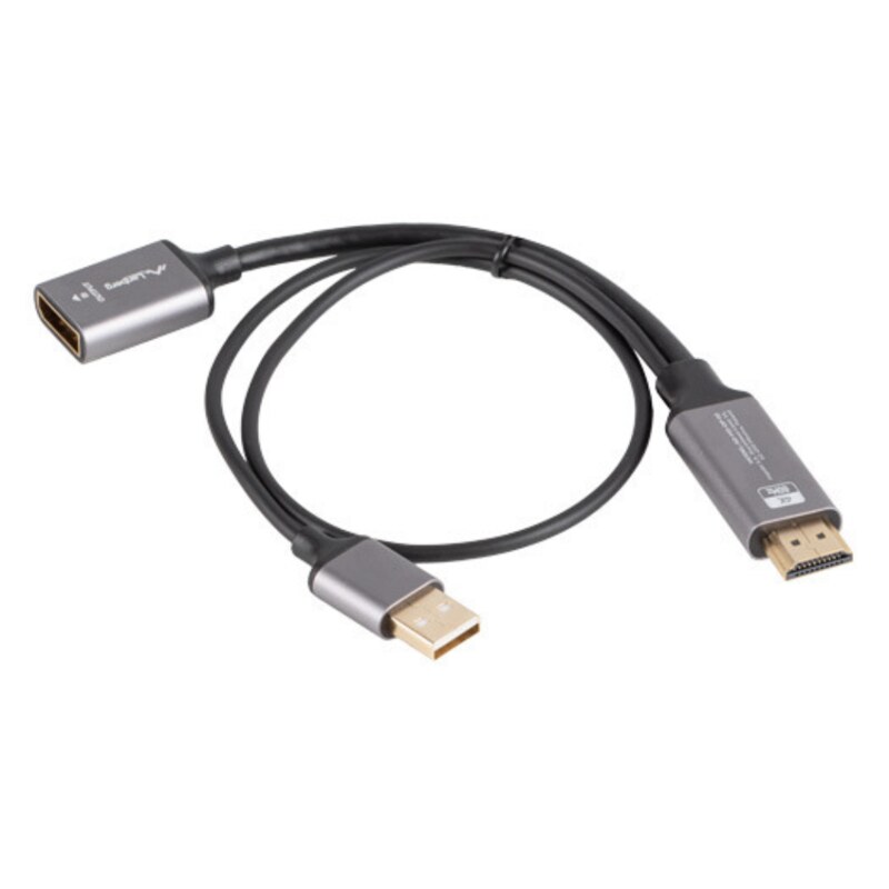 Lanberg AD-HD-DP-02 adaptador de cable de vídeo 0,2 m HDMI tipo A (Estándar) DisplayPort Plata