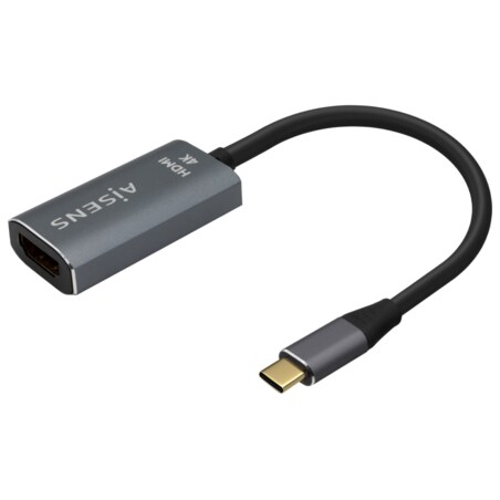 AISENS Conversor Aluminio USB-C a HDMI 4K@60Hz, USB-C/M-HDMI/H, Gris, 15cm