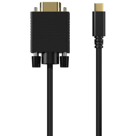 AISENS Cable Conversor USB-C a VGA, USB-C/M-HDB15/M, Negro, 0.8M