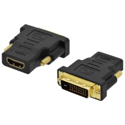 Ewent EC1371 cambiador de género para cable DVI-D 24+1 HDMI Negro