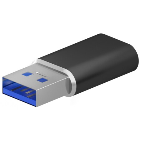 AISENS Mini Adaptador USB 3.2 Gen2 / USB 2.0 3A, Tipo USB-C/H-A/M, Negro