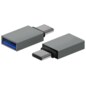 AISENS Mini Adaptador Aluminio USB 3.2 Gen1 3A, Tipo USB-C/M-A/H, Gris