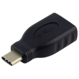 AISENS A108-0323 cambiador de género para cable USB-C USB-A Negro