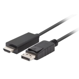Lanberg CA-DPHD-11CC-0018-BK cambiador de género para cable DisplayPort HDMI Negro