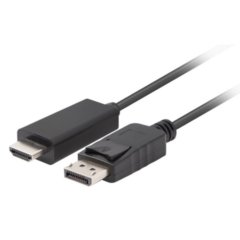 Lanberg CA-DPHD-11CC-0018-BK cambiador de género para cable DisplayPort HDMI Negro