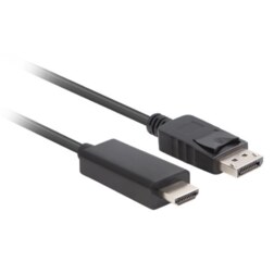 Lanberg CA-DPHD-11CC-0050-BK cambiador de género para cable DisplayPort HDMI Negro