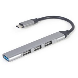Gembird UHB-CM-U3P1U2P3-03 hub de interfaz USB 3.2 Gen 1 (3.1 Gen 1) Type-C 5000 Mbit/s Plata