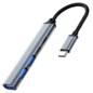 Ewent EW1149 hub de interfaz USB 3.2 Gen 1 (3.1 Gen 1) Type-C 5000 Mbit/s Gris, Plata