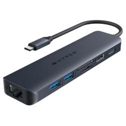 HYPER HD4003GL hub de interfaz USB 3.2 Gen 1 (3.1 Gen 1) Type-C 10000 Mbit/s Azul, Gris