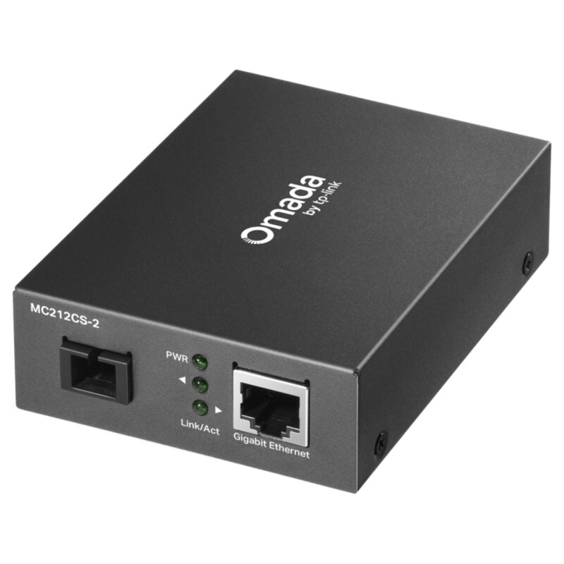 TP-Link Omada MC212CS-2 convertidor de medio 1000 Mbit/s 1550 nm Monomodo Negro