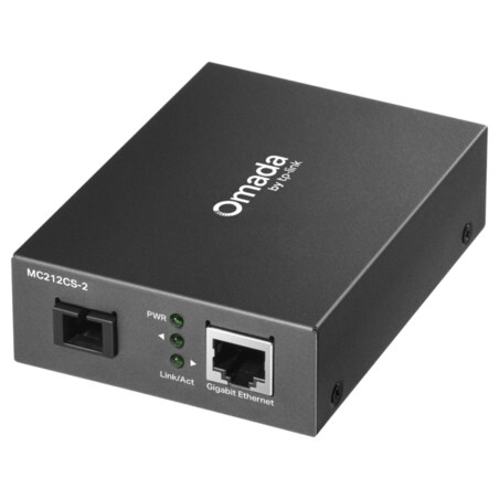TP-Link Omada MC212CS-2 convertidor de medio 1000 Mbit/s 1550 nm Monomodo Negro