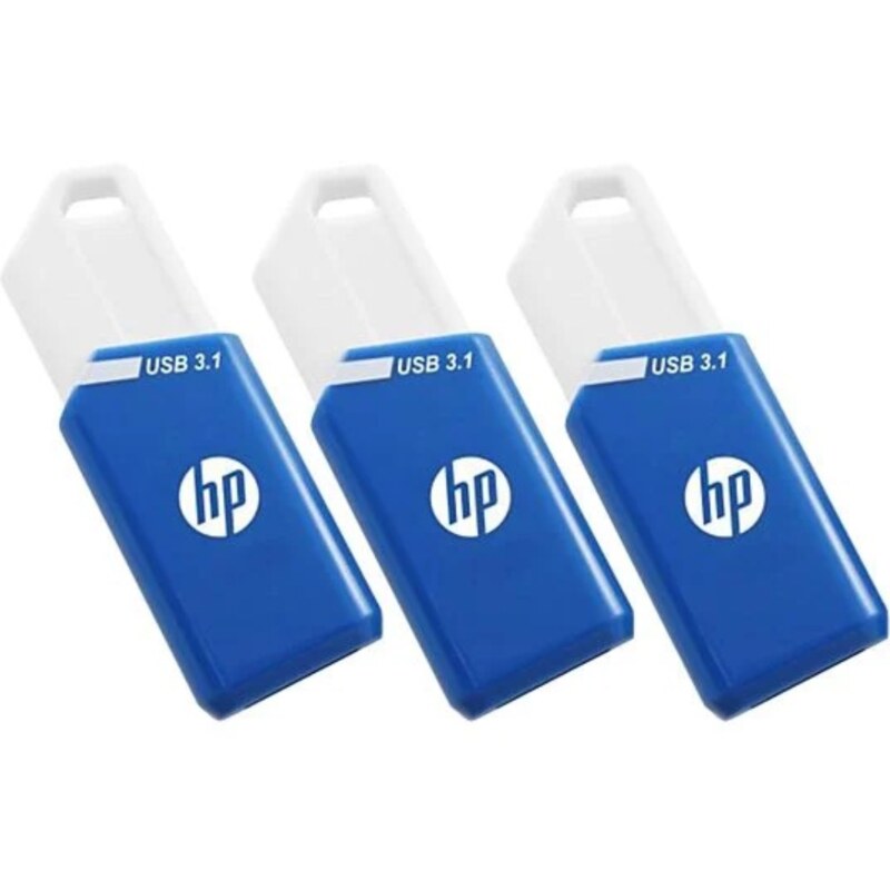 HP X755W PACK x3 unidad flash USB 128 GB USB tipo A 3.2 Gen 1 (3.1 Gen 1) Azul, Blanco
