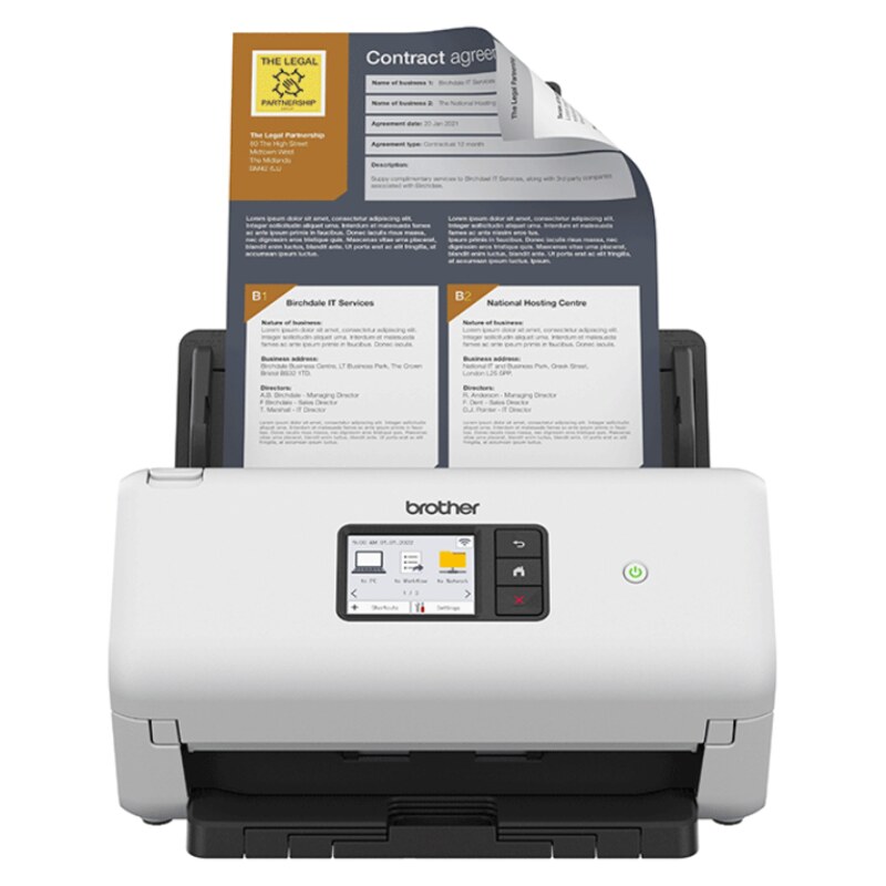 Brother ADS-4550W Escáner con alimentador automático de documentos (ADF) 600 x 600 DPI Negro, Blanco