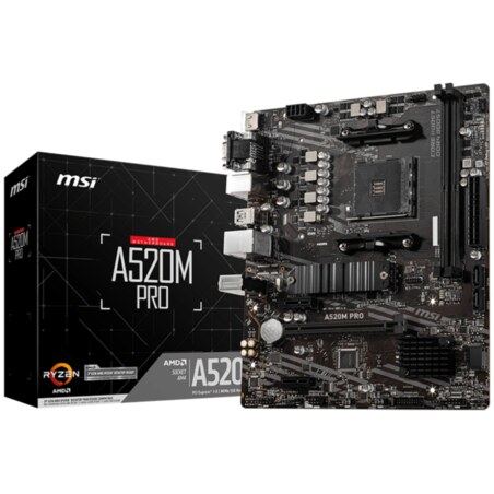 MSI A520M PRO placa base AMD A520 Zócalo AM4 micro ATX