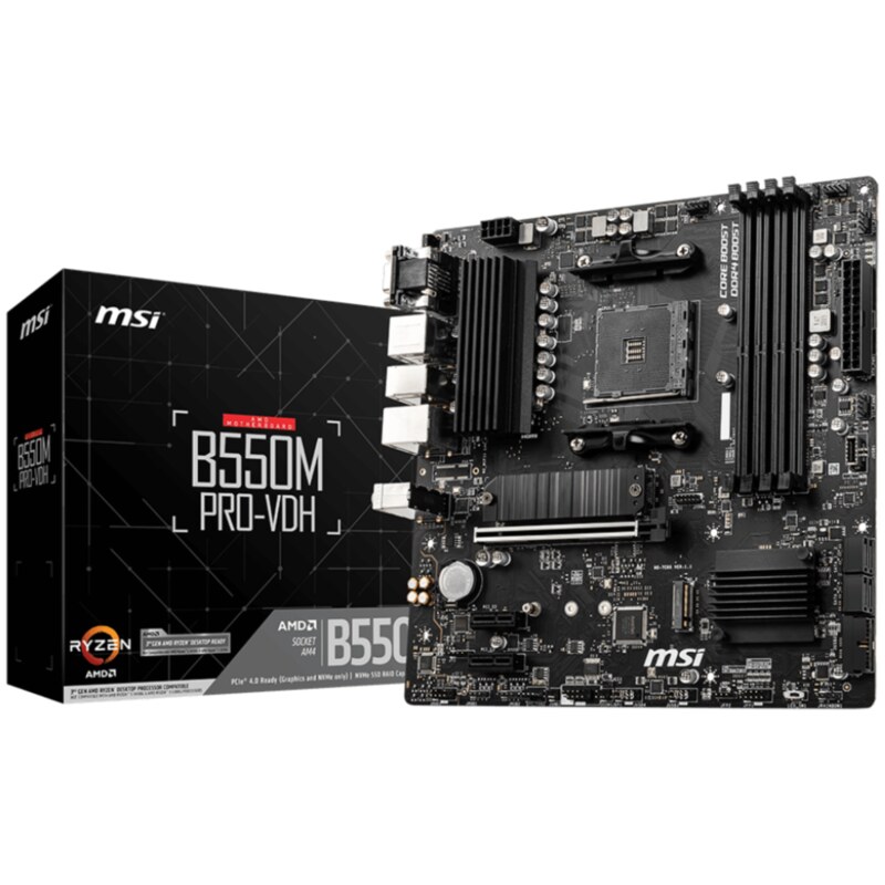 MSI B550M PRO-VDH placa base AMD B550 Zócalo AM4 micro ATX