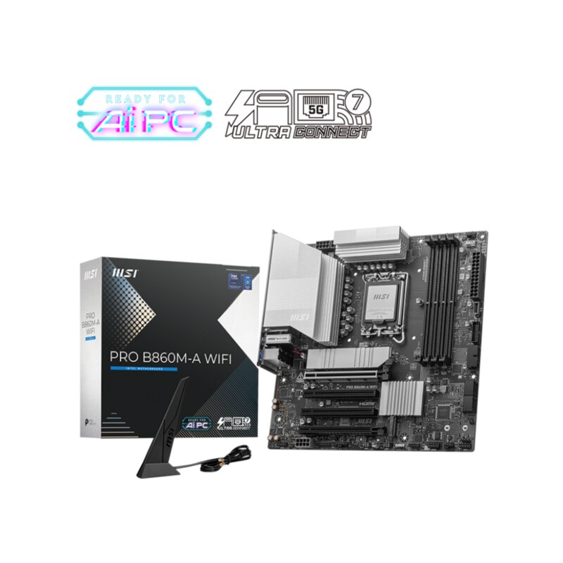 MSI PRO B860M-A WIFI placa base Intel B860 LGA 1851 (Socket V1) micro ATX