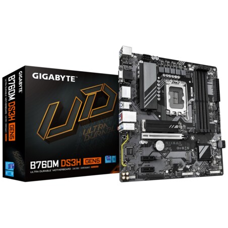 GIGABYTE B760M DS3H GEN5 Placa Base – Compatible con CPUs Intel Core 14ª generación, VRM digital de 6+2+1 fases, hasta 5600 MHz 
