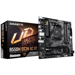 GIGABYTE B550M DS3H AC R2 Placa base - Procesadores AMD Ryzen 5000, VRM de 5+3 fases, hasta 4733 MHz DDR4 (O.C.), 1x M.2 PCIe 4.