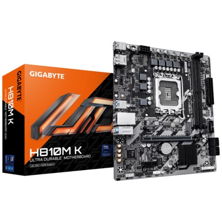 GIGABYTE H810M K Placa Base – Procesadores Intel Core Ultra (Serie 2), VRM de 3+1+2 fases, hasta 6400 MHz DDR5, 1 x M.2 PCIe 4.0