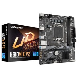 GIGABYTE H610M K V2 Placa base - Procesadores Intel Core 14ª generación, hasta 5600 MHz DDR5, 1xPCIe 3.0 M.2, LAN 1GbE, USB 3.2 