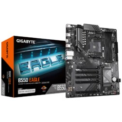 GIGABYTE B550 EAGLE Placa base - Procesadores AMD Ryzen serie 5000 G, VRM de 10+3+1 fases, hasta 3200 MHz DDR4, 1xPCIe 4.0 + 1xP