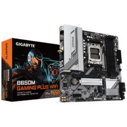 GIGABYTE B650M GAMING PLUS WIFI Placa base - Procesadores AMD Ryzen 9000, VRM de 5+2+2 fases, hasta 8000 MHz DDR5, 2xPCIe 4.0 M.