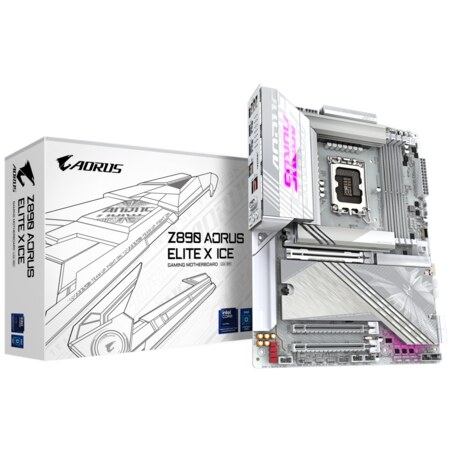 GIGABYTE Placa base Z890 AORUS ELITE X ICE - Compatible con CPUs Intel Core Ultra (Serie 2), VRM de 16+1+2 fases, hasta 9500MHz 