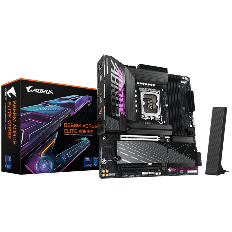 GIGABYTE B860M AORUS ELITE WIFI6E Intel B860 LGA 1851 (Socket V1) micro ATX