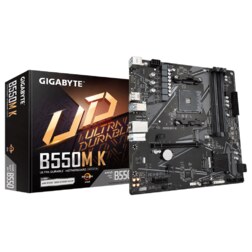 GIGABYTE B550M K Placa base - Procesadores AMD Ryzen 5000, hasta 4733 MHz DDR4, 1xPCIe 4.0 + 1xPCIe 3.0 M.2, LAN 1GbE, USB 3.2 G