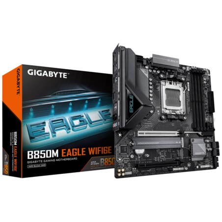 GIGABYTE B850M EAGLE WIFI6E Placa Base - Procesadores AMD Ryzen Serie 9000, VRM digital de 8+2+2 fases, hasta 8200MHz DDR5 (OC),