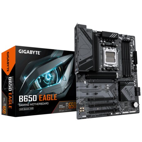 GIGABYTE B650 EAGLE Placa base - AMD Ryzen serie 9000, VRM de 12+2+2 fases, hasta 7600 MHz DDR5 (OC), 1xPCIe 5.0 + 2xPCIe 4.0 M.