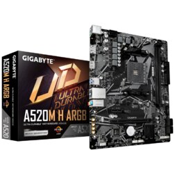 GIGABYTE A520M H ARGB Placa Base – Compatible con CPUs AMD Ryzen Serie 5000, hasta 5100 MHz DDR4 (OC), M.2 PCIe 3.0 x4, LAN 1 Gb