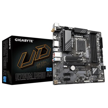 GIGABYTE B760M DS3H AX Placa Base - Compatible con procesadores Intel Core de 14ª generación, VRM digital de 6+2+1 fases, hasta 