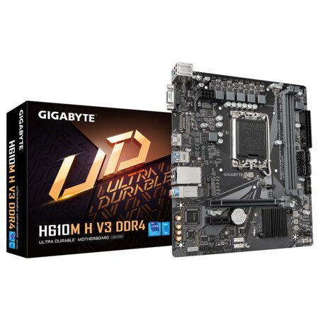 GIGABYTE H610M H V3 DDR4 Placa base - Compatible con procesadores Intel Core 14th CPUs, 4+1+1 Hybrid Phases Digital VRM, up to 3