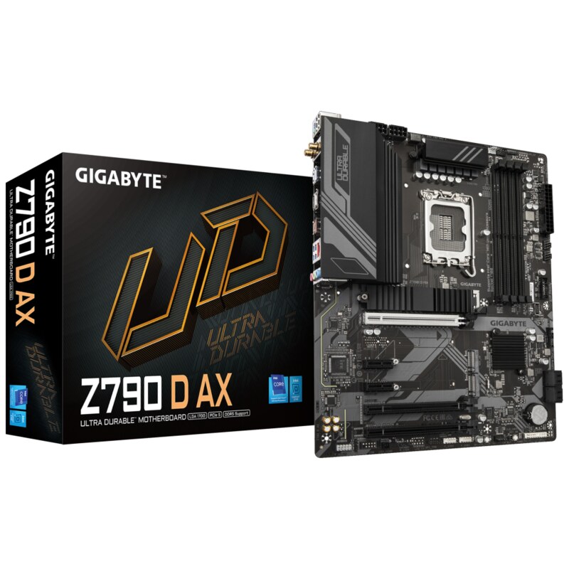 GIGABYTE Z790 D AX Placa base - Soporta CPUs Intel Core de 14ª generación, VRM digital de 12+1+1 fases, hasta 7600MHz DDR5 (OC),