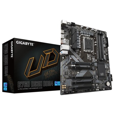 GIGABYTE B760 DS3H DDR4 Placa base - Soporta CPUs Intel Core de 14ª generación, VRM digital de 18+2+1 fases, hasta 5333MHz DDR4 