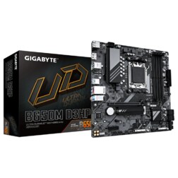GIGABYTE B650M D3HP Placa base - AMD Ryzen serie 9000, VRM de 5+2+2 fases, hasta 7600 MHz DDR5 (OC), 2xPCIe 4.0 M.2, LAN 2,5 GbE