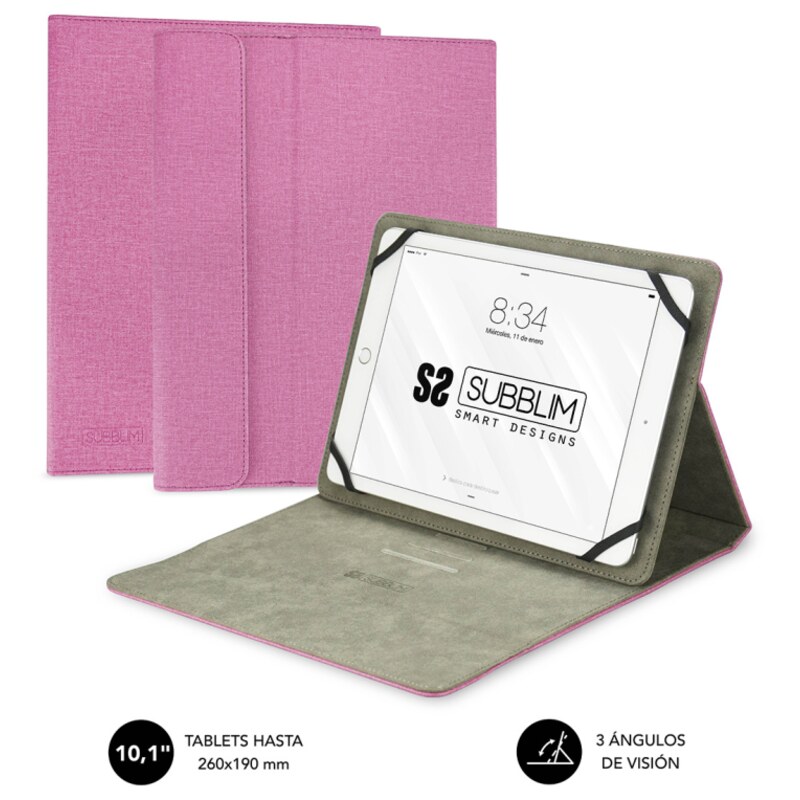 SUBBLIM Funda Tablet Clever Stand Tablet Case 10,1" Pink